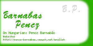 barnabas pencz business card